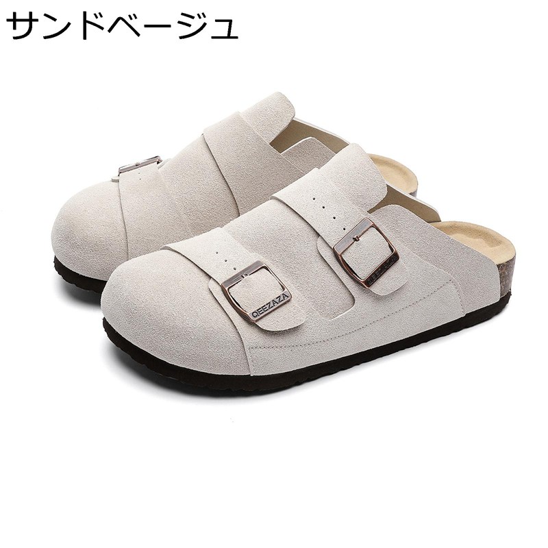 メンズ かかとなし 置き目毛革 下駄 なめし革サンダル ダブル三尺帯 スエードクロス 商行為家庭用スリッパ 軽さ 静音 厚底 滑らない ドライビングシューズ 旅する 事務室 会社組織用 社内履き 足ムレ押しとどめる 低手向かい 脚長