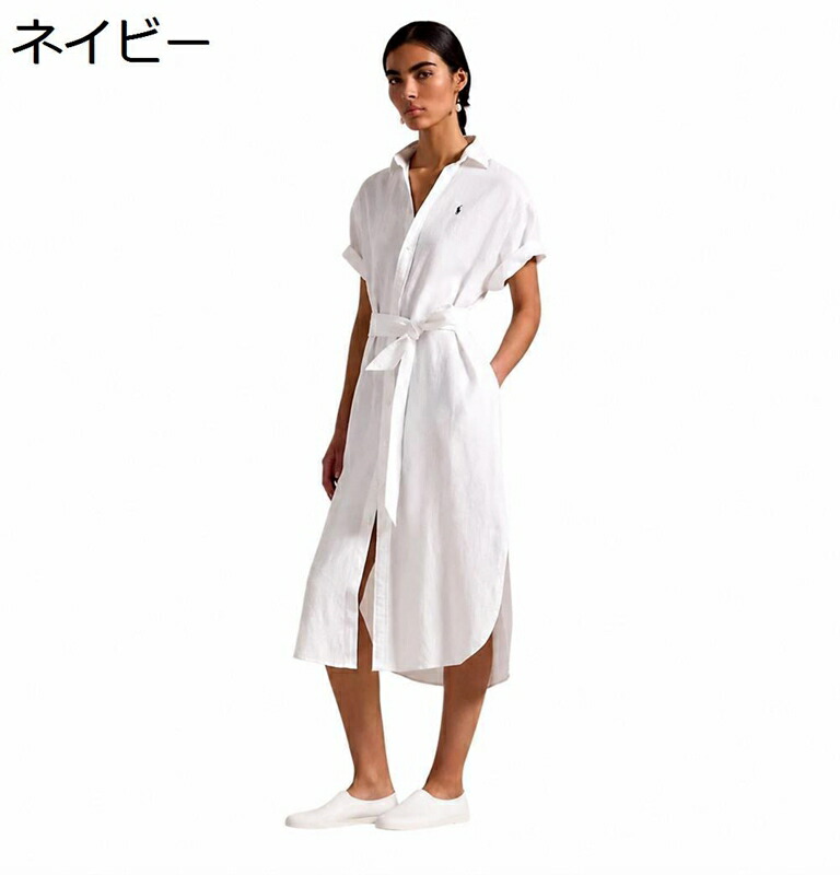 プルオーバー衣装 レディースお召しもの ロング 膝下丈 今めかしい 着回し力 半袖 酉の方角シュロの葉 胴締め付き添い人 リネン 麻混 襟付き添い人 前食い違い 好いたらしいめ 成年者 心地よい 春 夏 お上さん レトロ 体型押しかぶせる 着痩せ