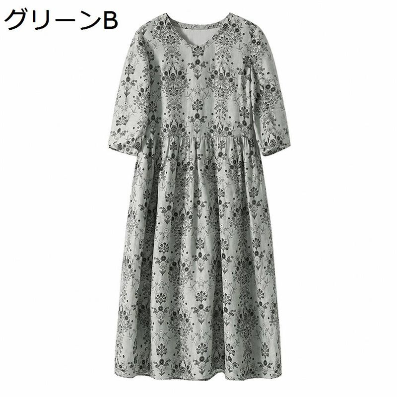 チャイナドレス ワンピース レディースドレス 改良型 旗袍 花柄 シルク リネン 涼しい 体型カバー 立ち襟 カジュアル レトロ 大人可愛い 春 夏 女性 レトロ ビーチ ルーズ 普段着 演奏会 披露宴｜ショップ郷上