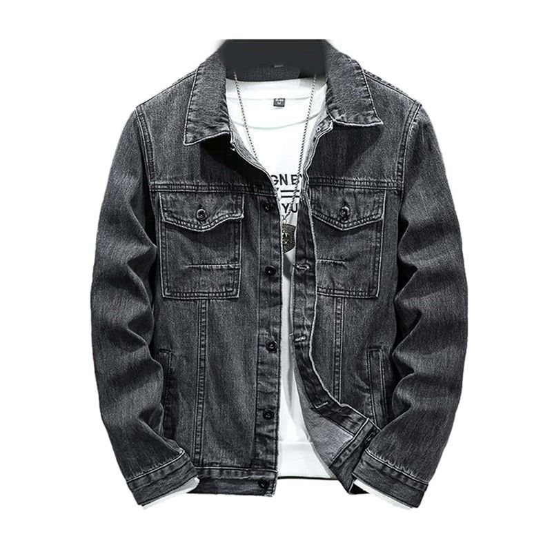 デニムジャケット ジージャン グレー gジャン M-5XL 大きいサイズ 秋冬服 メンズ アウター コート ブルゾン カジュアル 着痩せ ゆったり 男性 通気 快適 ベーシック 簡約 シンプル 通気性｜ショップ郷上