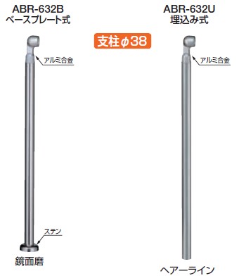 取りかかる手摺り用部分品 拠りどころ ABR-632B ABR-632U 仕上: 鏡面磨/ヘアーライン 軍事基地一皿式/埋込み式 シロクマ