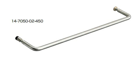 戸当り付ハンドル 14-705型 【14-7050-02-450】 1セット（2ヶ両面付け） 適応ハンドル径: φ14 ヘアライン仕上 dline 水回り ナッド ホルシャー スガツネ工業 LAMP ランプ