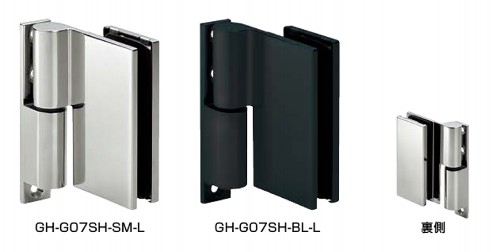 ステンレス鋼鋼製硝子部屋の入り口用グラビティー丁番 GH-G07SH型 強自閉/自開 鏡面みがき上げる/黒いこと スガツネ工業 LAMP 照明ランプ