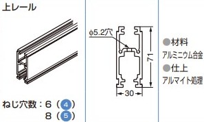 上ローラー（100用） 【57-3113-250】 種別: 長さ2500mm 仕上: アルマイト処理 スガツネ工業 LAMP ランプ ※代引き不可 ※配送時間指定不可 ※日曜・祝日配達不可