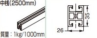 中桟 【42-3007-250】2500mm スガツネ工業 LAMP ランプ ※代引き不可 ※配送時間指定不可 ※日曜・祝日配達不可 24,413円