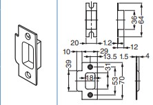 ハンドルA 玄関錠 ブラック ストライク付 【HCSA138SF11G-BL】 スガツネ工業 LAMP ランプ｜金物のハードボックス店