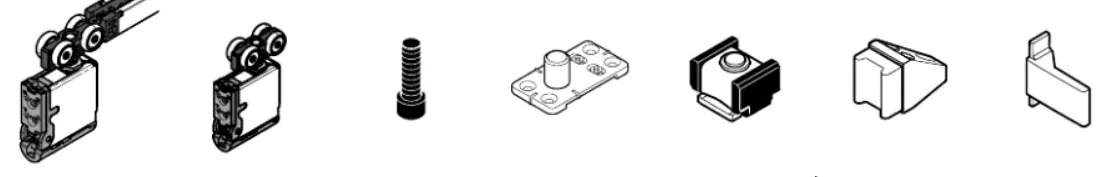 FDシリーズ 上吊式引戸 FD25SP 部品セット【FD25SPDHCP-AK】 デュアルソフトクローザー仕様/アウトセット/上ローラー木口掘込 スガツネ工業 LAMP ランプ