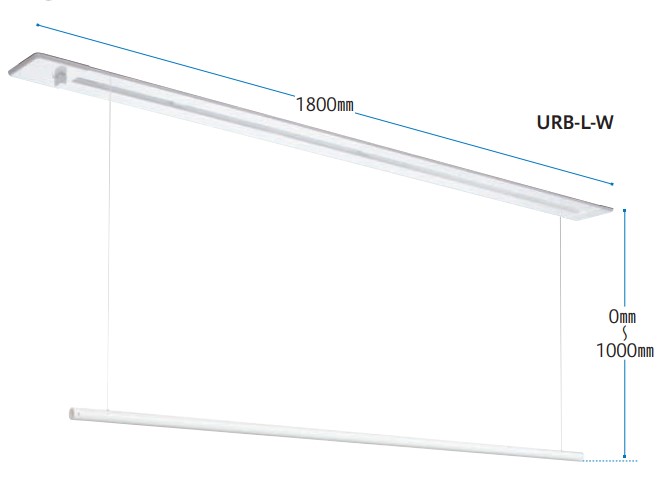 市場 天井付け室内物干し金物 ホスクリーン 昇降式 UTM-L-W