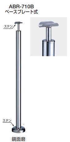 住み処用取り掛かる手摺り 拠りどころ 高さ・合わせる手合い ABR-710B/ABR-710U 仕上: 鏡面磨/ヘアーライン  軍事基地一皿式/埋め込み式 シロクマ