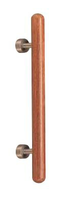 ドアー取手 ウッドカプセル取手 No.81 両面用 抗菌 サイズ:400/600 仕上:ウッド シロクマ