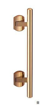 プッシュプルハンドル 甲丸丸棒 SPP-3 空錠付 大いさ:400 金/ST鏡面磨 黒いこと シロクマ