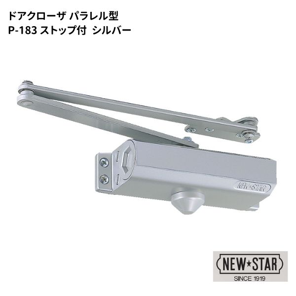 ニューはやりっ子 N・Sドアクローザ 立ちふさがる付 緯度【P-183 N-01】 しろがね色 標準尺度色 その他-花・ガーデン・DIY