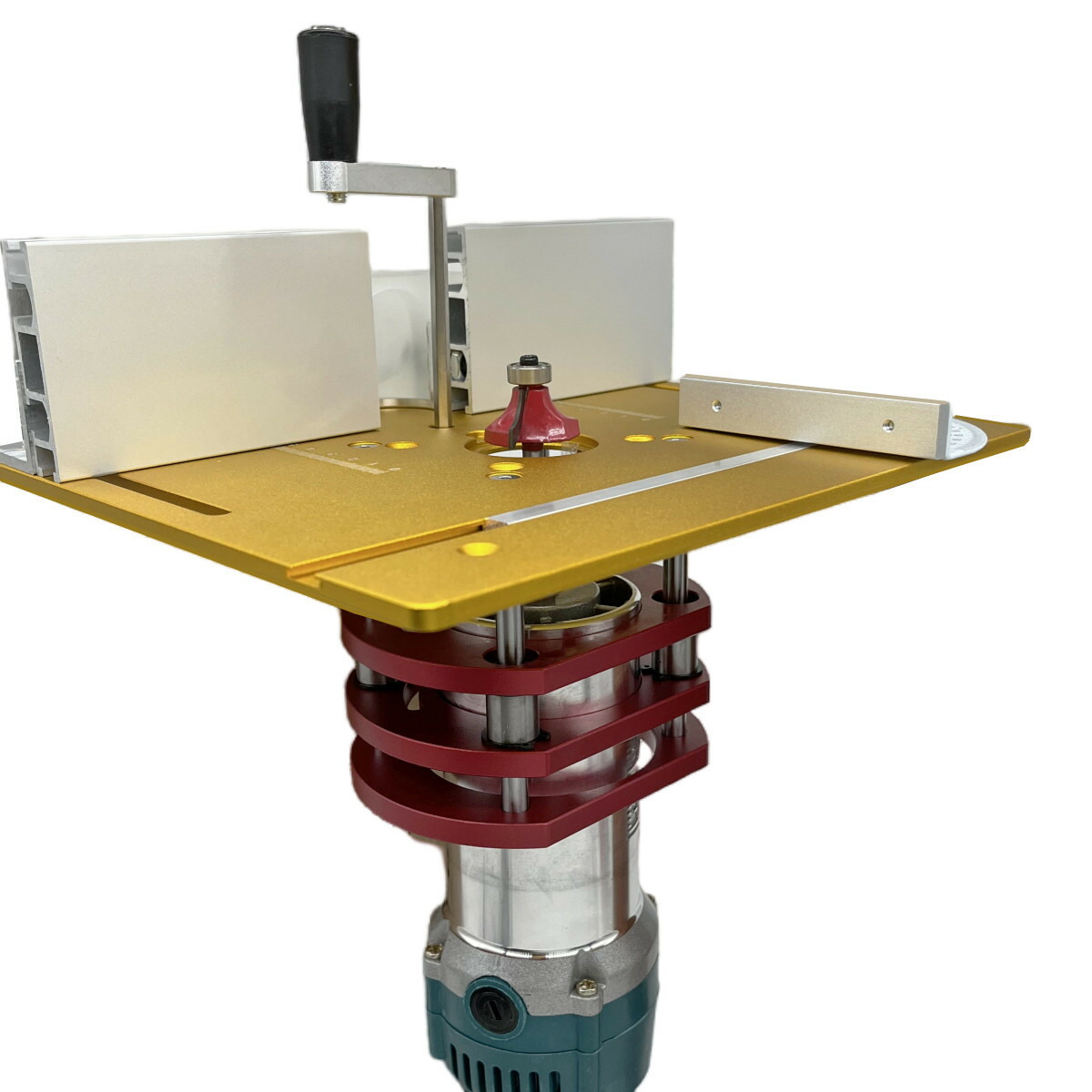 「10％OFFクーポン配布中」ルーターリフト 直径 64-65mm 51mm高さ調節可能 リフティング ルーター リフト 彫刻 トリミング マシン テーブル アルミニウム リフティング プラットフォーム スタンド 木工ベンチ