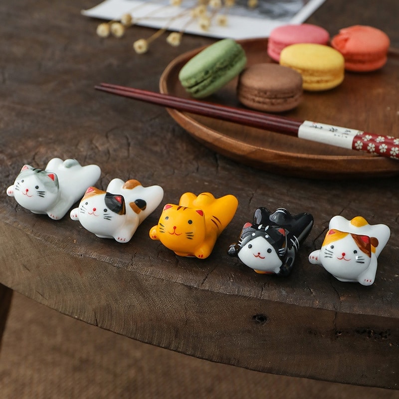ゆずりは工房　猫の箸置き　4点セット 4570147589998-st.jpg