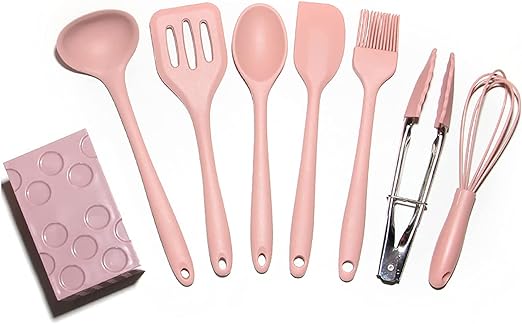 Smile Cook 調理器具 5点セット ピンク Amazon | Cook with Color シリコン製調理器具、5点キッチン用品