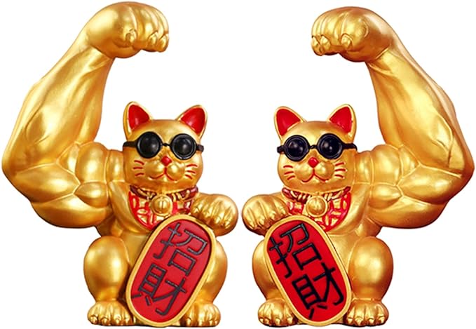 「10％OFFクーポン配布中」置物 開運 招福 招き猫 金運祈願手のひらサイズ 開店祝い 新築祝い プレゼント 右手招き猫 左手招き猫