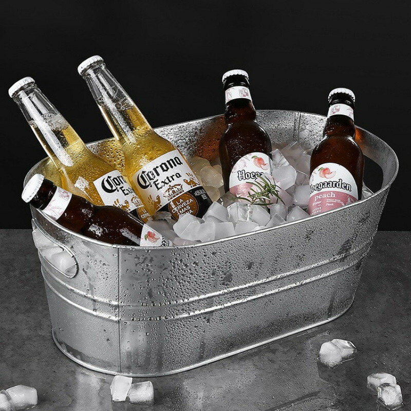 楽天市場】アイスペール レトロ 金属 大容量 キャリーハンドル付き