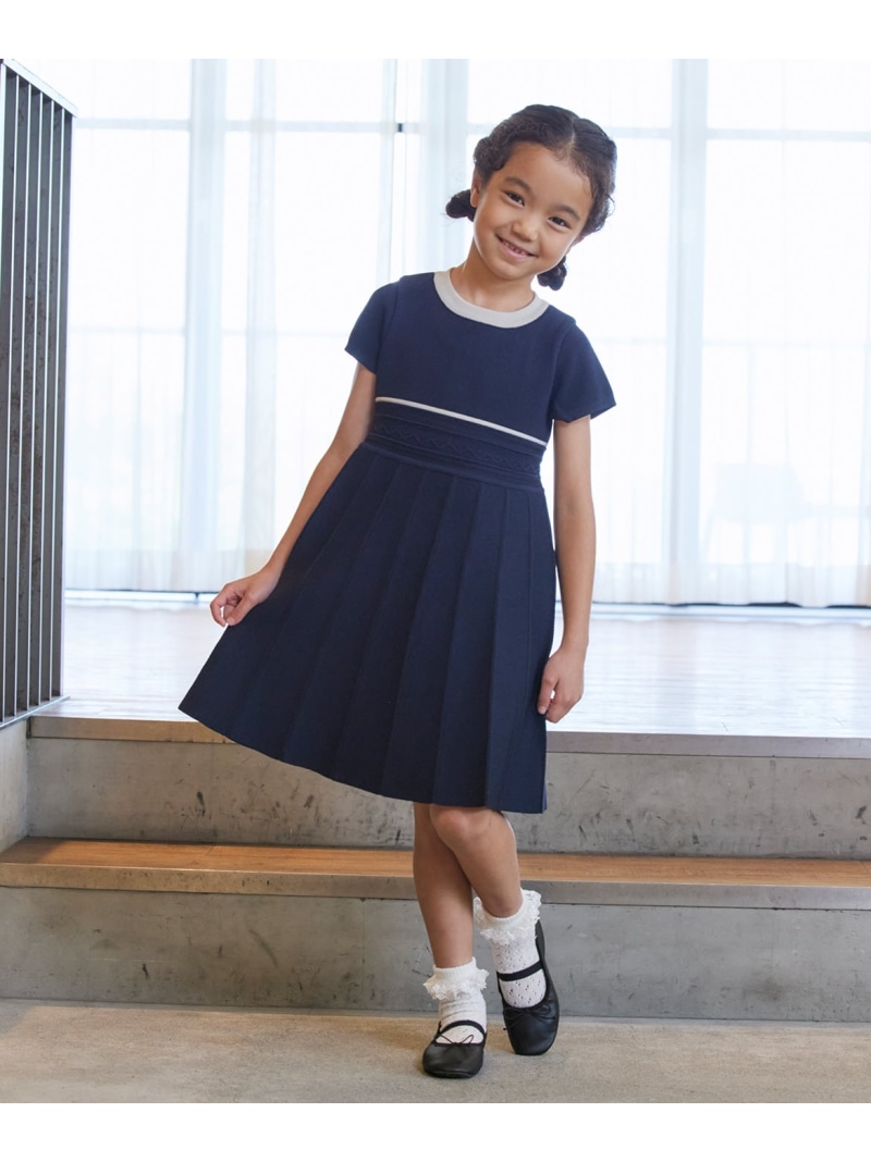 【SALE／40%OFF】《M Maglie le cassetto fiorelino》バイカラーニットワンピース《Kids》 Maglie par ef-de マーリエ ル カセット ワンピース・ドレス その他のワンピース・ドレス ネイビー ベージュ【RBA_E】【送料無料】[ Fashion]｜INED／イネド 12,936円