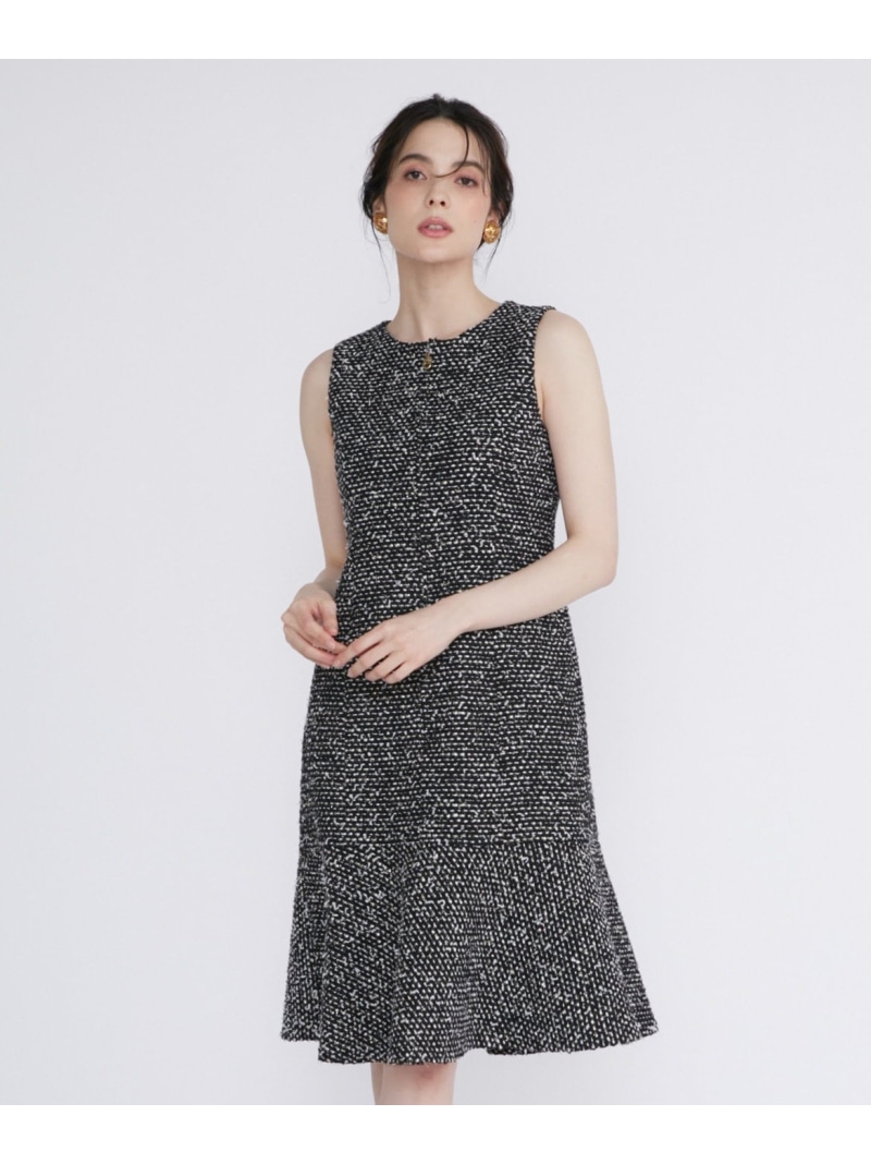 【SALE／50%OFF】《M Maglie le cassetto》スパンコールツイードワンピース Maglie par ef-de マーリエ ル カセット ワンピース・ドレス ワンピース ブラック【RBA_E】【送料無料】[ Fashion]｜INED／イネド