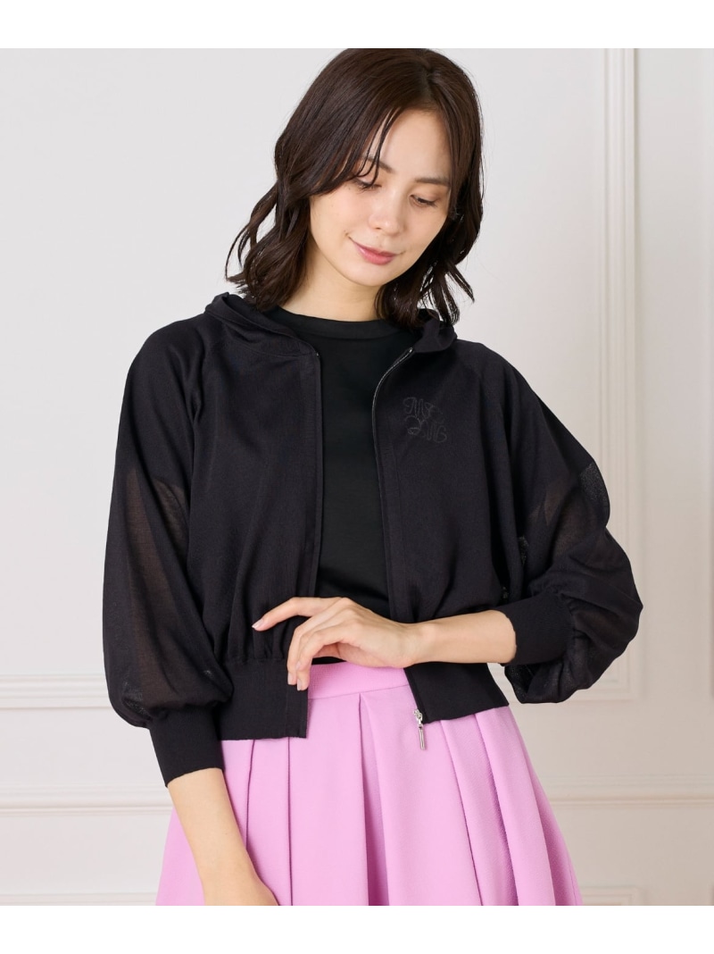 【SALE／55%OFF】《大きいサイズ》シアーパーカー Maglie par ef-de マーリエ ル カセット トップス パーカー・フーディー ピンク ブラック ホワイト【RBA_E】【送料無料】[ Fashion]｜INED／イネド
