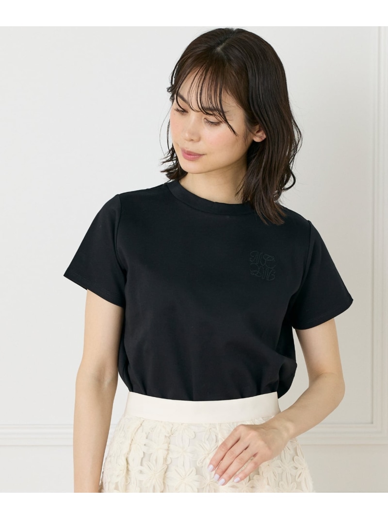 《大きいサイズ》LOVERコンパクトTシャツ Maglie par ef-de マーリエ ル カセット トップス カットソー・Tシャツ ホワイト ブラック【送料無料】[ Fashion]｜INED／イネド