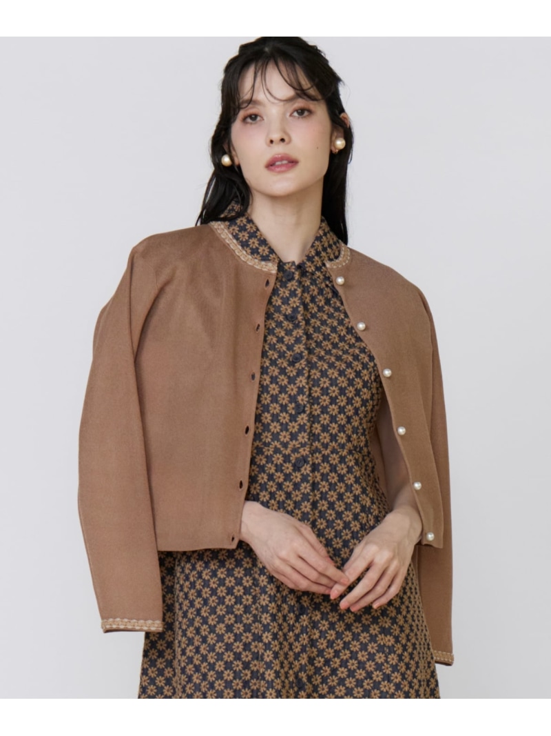【SALE／65%OFF】《大きいサイズ》ブレード付きシアーカーディガン Maglie par ef-de マーリエ ル カセット トップス カーディガン ブラウン【RBA_E】【送料無料】[ Fashion]｜INED／イネド