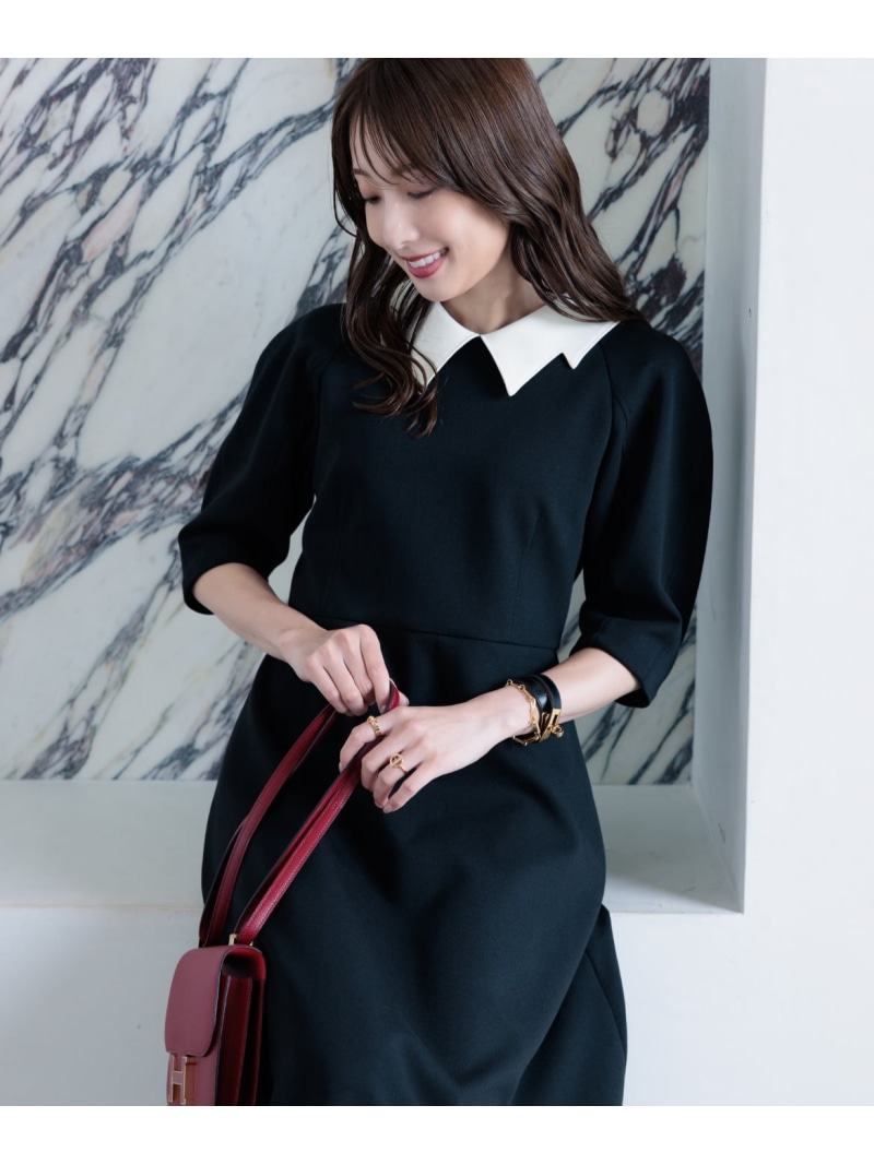 【SALE／55%OFF】《M Maglie le cassetto*冨張愛》エレモード"美映え"ブラックダンボールワンピース Maglie par ef-de マーリエ ル カセット ワンピース・ドレス ワンピース ブラック【RBA_E】【送料無料】[ Fashion]｜INED／イネド