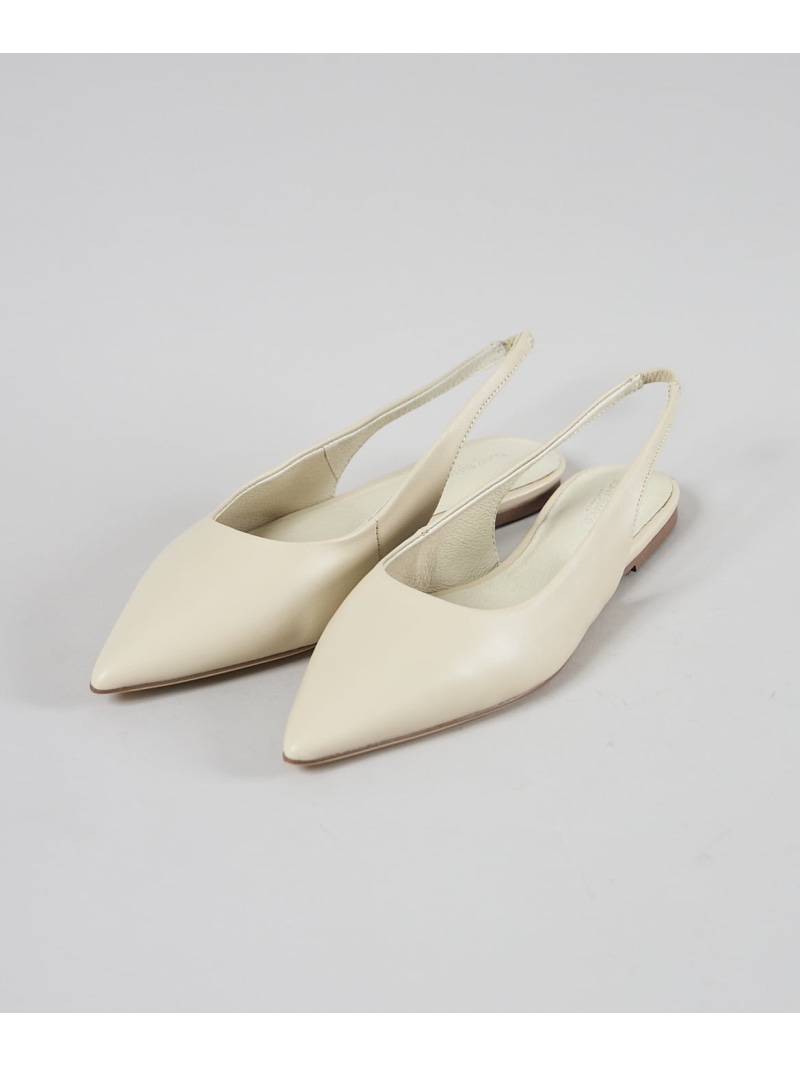 スリングバッグフラットパンプス JAVIER 《TONY BIANCO》 INED イネド シューズ・靴 余分の物のシューズ・靴 白いこと 黒いこと【貨物輸送無料】[ Fashion]