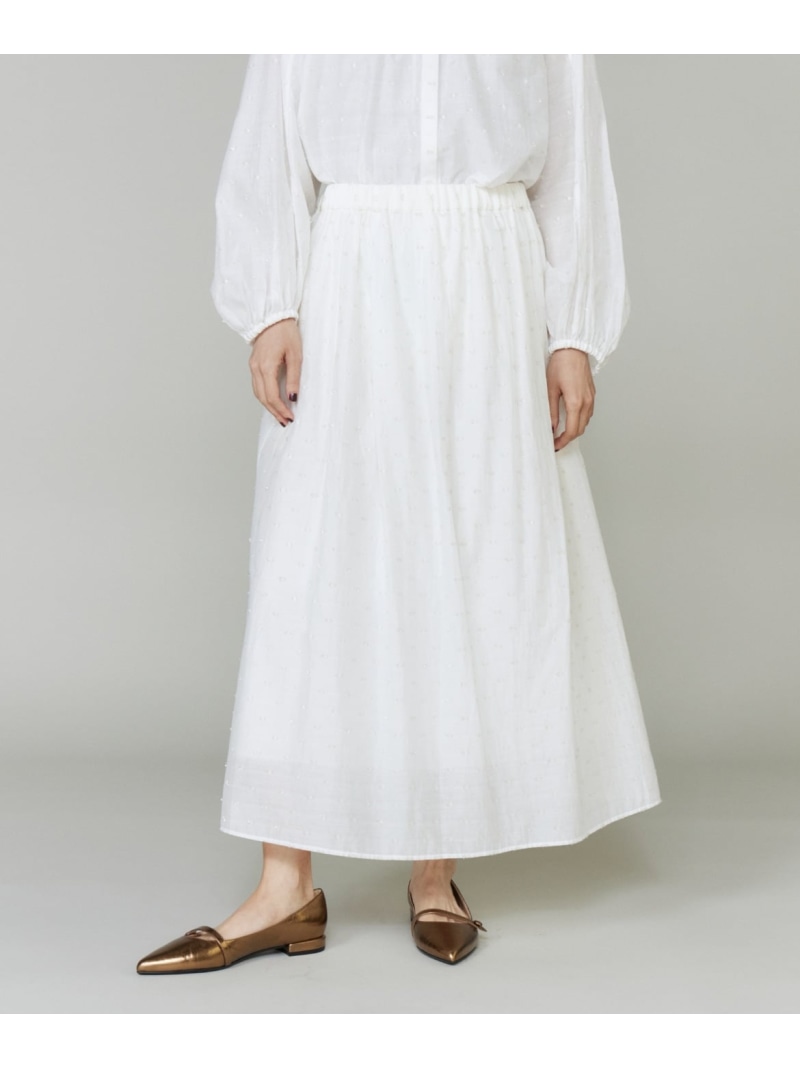 【SALE／50%OFF】ラメドットタックスカート INED イネド スコート ロング・マキシスコート 黒いこと 白いこと カーキ緑であること【RBA_E】【貨物輸送無料】[ Fashion] ボトムス-スカート