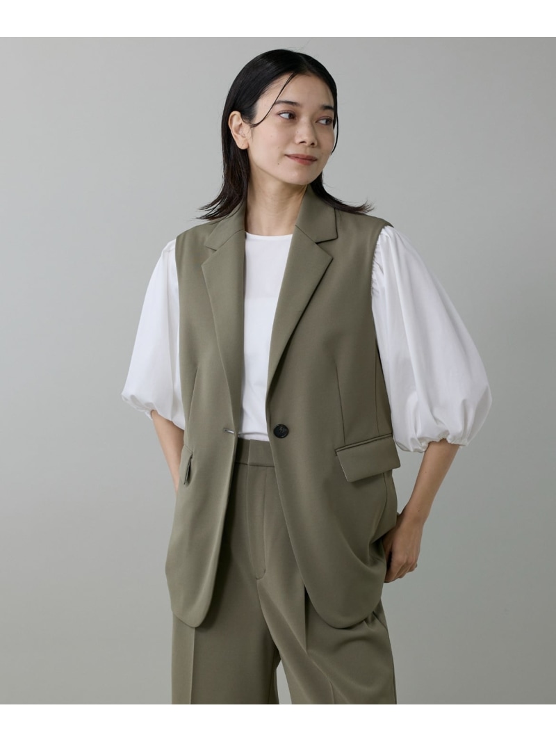 【SALE／55%OFF】テーラードジレ INED イネド トップス ベスト・ジレ カーキグリーン ブラック【RBA_E】【送料無料】[ Fashion]