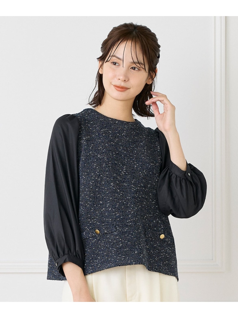 【SALE／50%OFF】ドッキングプルオーバー INED イネド トップス カットソー・Tシャツ ホワイト ネイビー【RBA_E】【送料無料】[ Fashion]