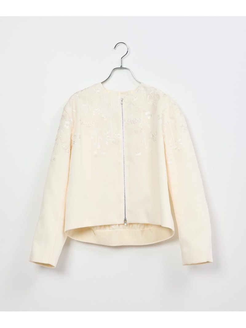 《大きいサイズ》フロントジップブルゾン《la veille by SUPERIOR CLOSET》 INED イネド ジャケット・アウター ブルゾン・ジャンパー ホワイト ネイビー【送料無料】[ Fashion]