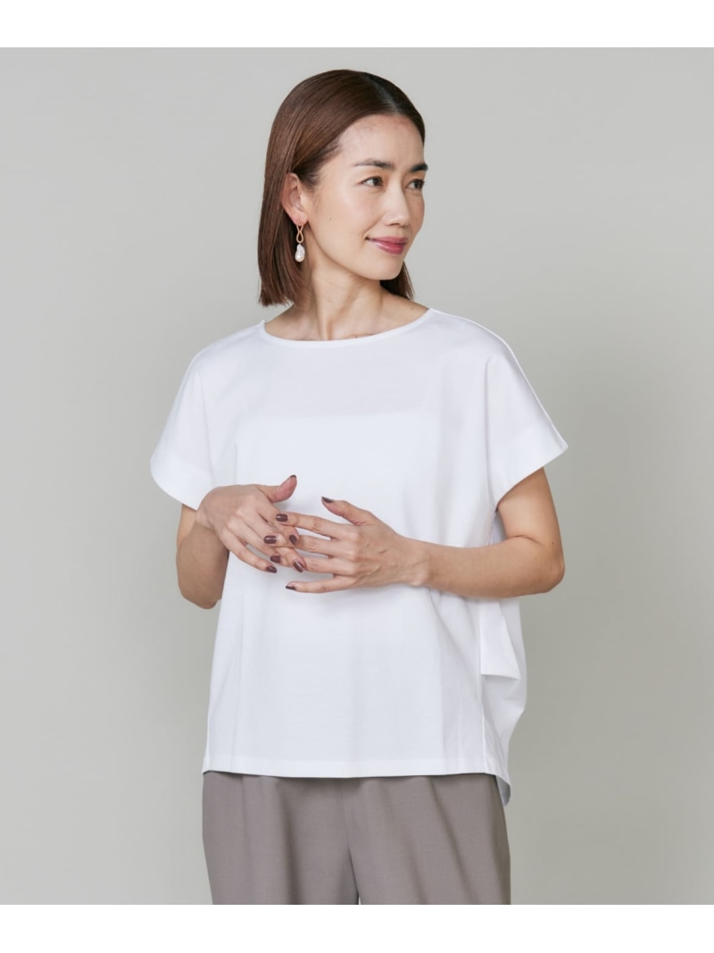 【SALE／25%OFF】バックロングサイドタックプルオーバー《日本製》 7-IDconcept. セブンアイディコンセプト トップス カットソー・Tシャツ ブルー グリーン ブラック ホワイト【RBA_E】【送料無料】[ Fashion]｜INED／イネド
