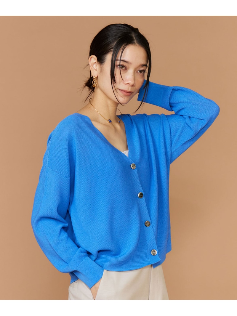 【SALE／30%OFF】《大きいサイズ》Vネックサマーニットカーディガン《Cuoo》 INED イネド トップス カーディガン ネイビー ピンク グレー ブルー【RBA_E】【送料無料】[ Fashion]｜INED／イネド