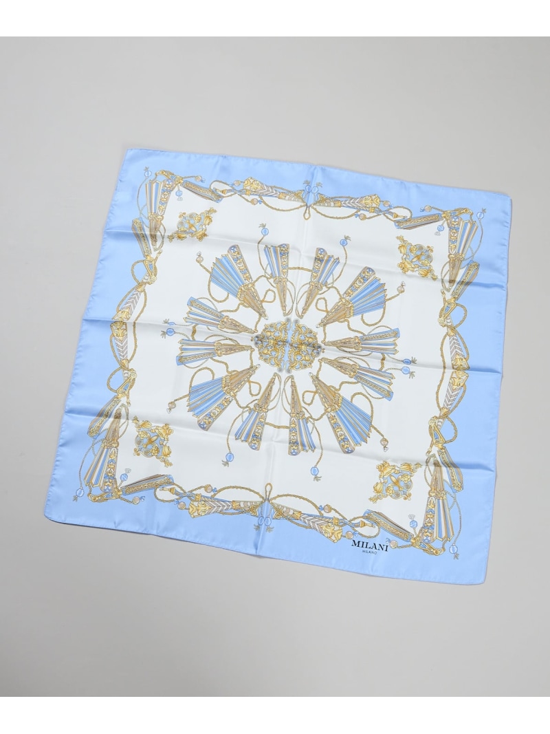 【SALE／30%OFF】ノーブルチェーン 絹地えり巻き 7-IDconcept. セブンアイディコンセプト 流行り物雑貨 スカーフ・バンダナ 青碧【RBA_E】【貨物輸送無料】[ Fashion]