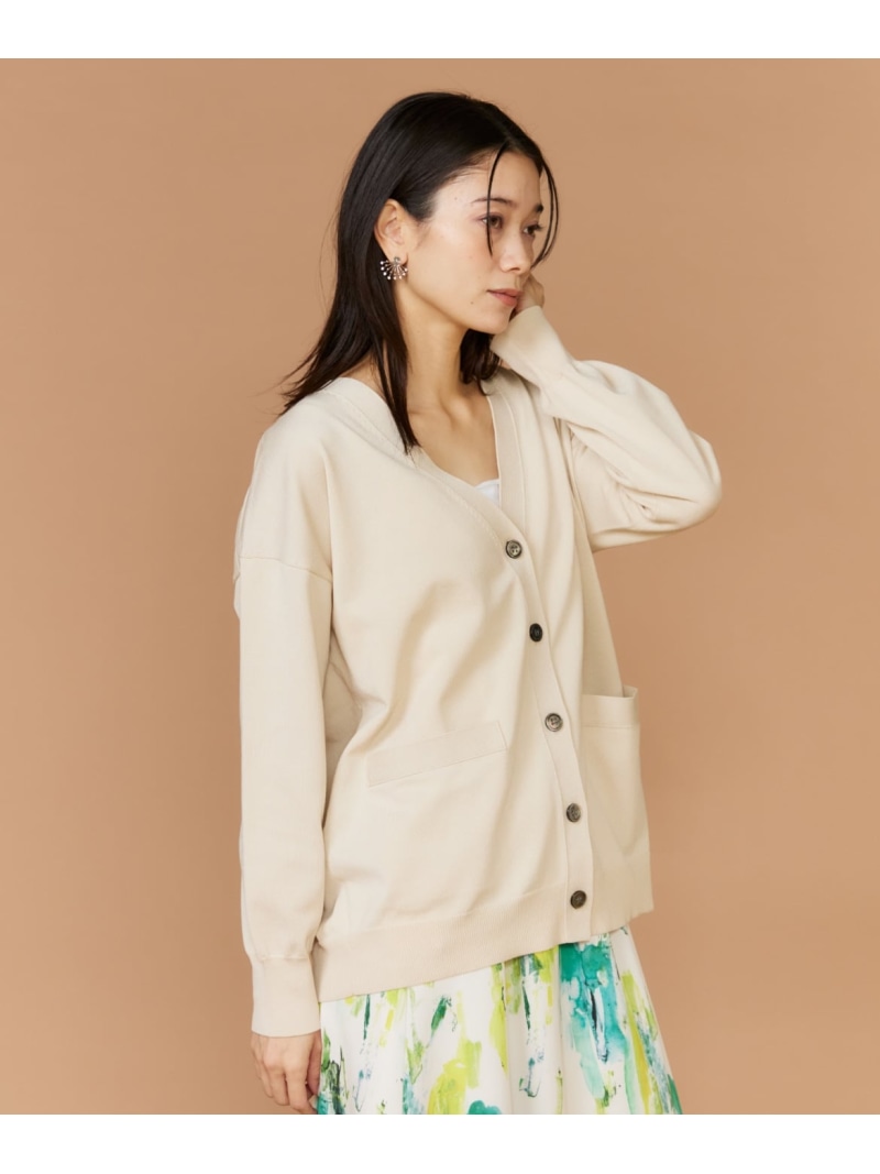 Vネックカーディガン INED イネド トップス カーディガン ホワイト ネイビー ベージュ【送料無料】[ Fashion]