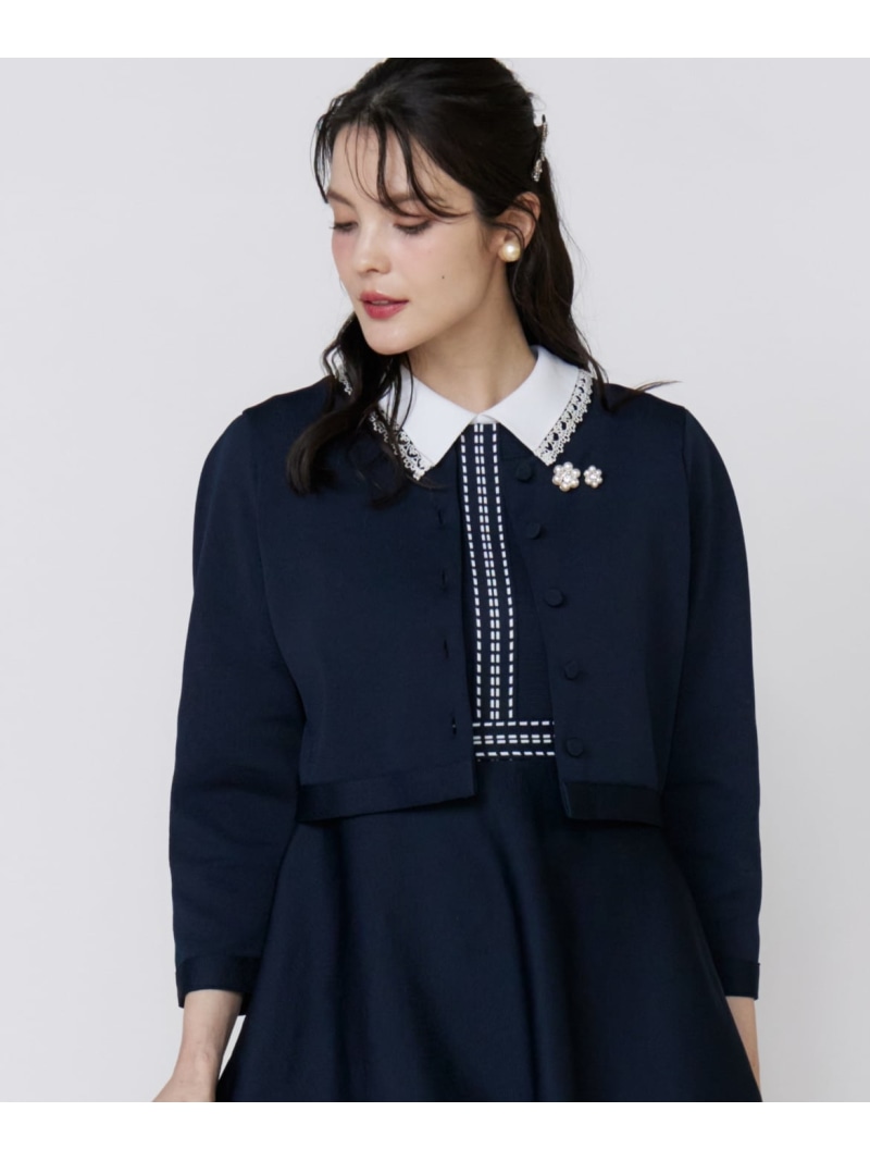 【SALE／35%OFF】《大きいサイズ》くるみ釦ニットカーディガン《M Maglie le cassetto》 Maglie par ef-de マーリエ ル カセット トップス カーディガン ベージュ ネイビー【RBA_E】【送料無料】[ Fashion] 17,696円