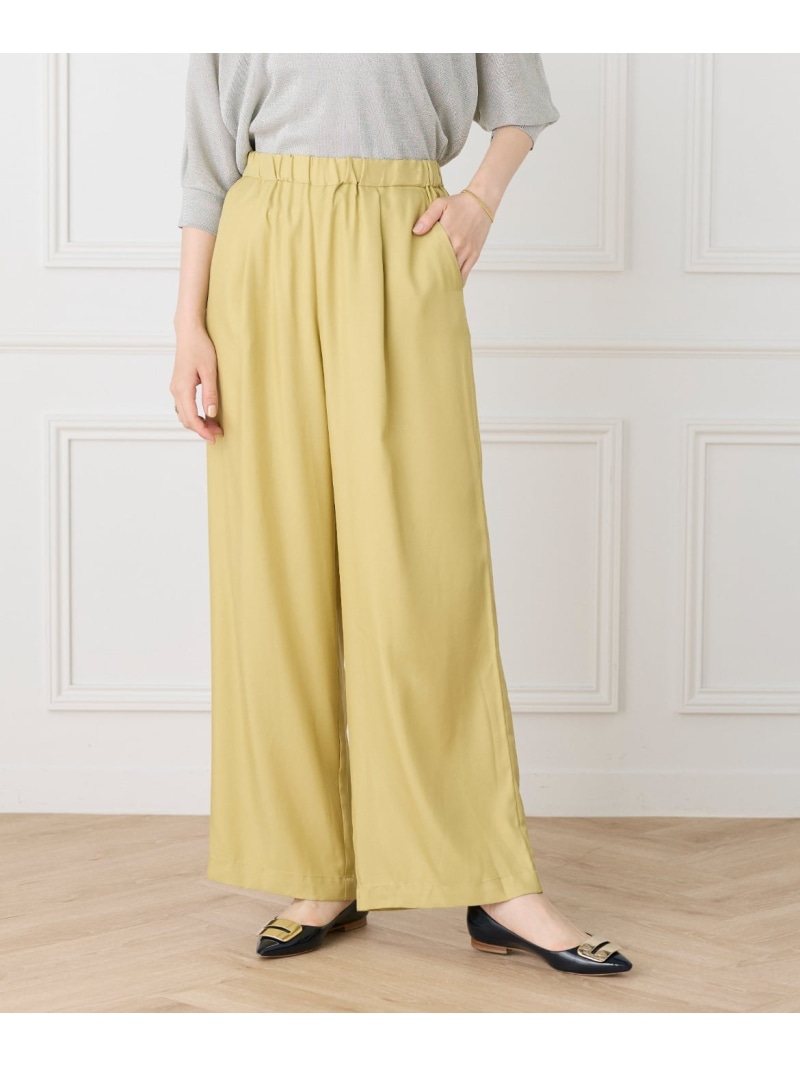 フィブリルタックワイドパンツ Le Souk イネド ズボン下 スラックス・御召しものズボン下 黄色【貨物輸送無料】[ Fashion]