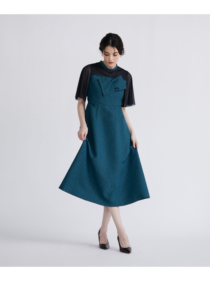 【SALE／70%OFF】シアードッキングワンピース Maglie par ef-de マーリエ ル カセット ワンピース・ドレス ワンピース ブラック グリーン【RBA_E】【送料無料】[ Fashion]