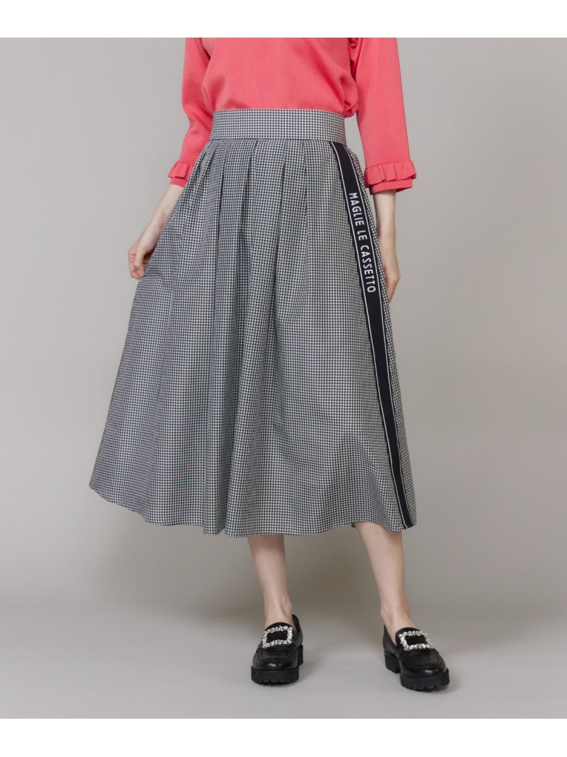 《M Maglie le cassetto》ロゴテープタックスカート Maglie par ef-de マーリエ ル カセット スカート ロング・マキシスカート【送料無料】[ Fashion]