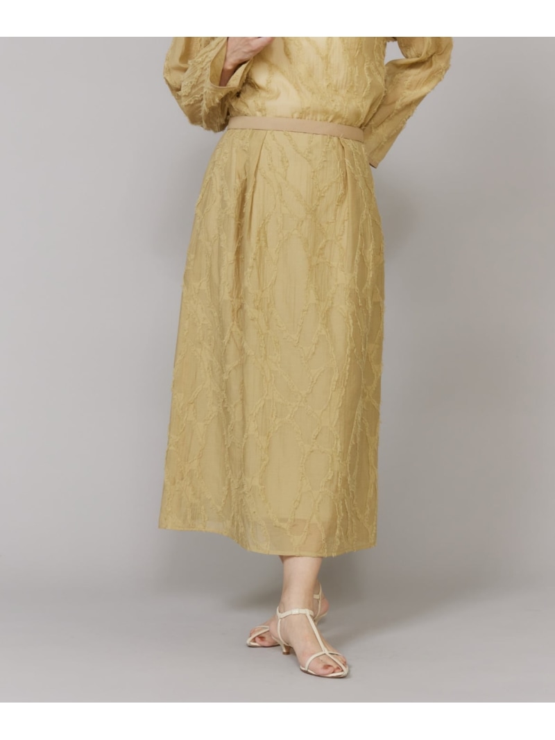 ジャカードタックスカート Le Souk イネド スカート ロング・マキシスカート ベージュ ブルー【送料無料】[ Fashion]