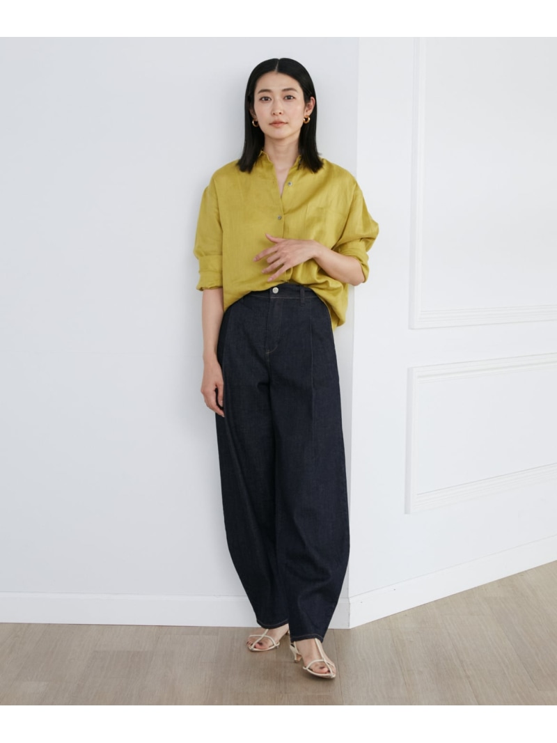 《SUPERIOR CLOSET》ミッドライズワイドタック別注ジーンズ《Healthy DENIM》 INED イネド ズボン下 デニム・ジーンズズボン下 青み【貨物輸送無料】[ Fashion]
