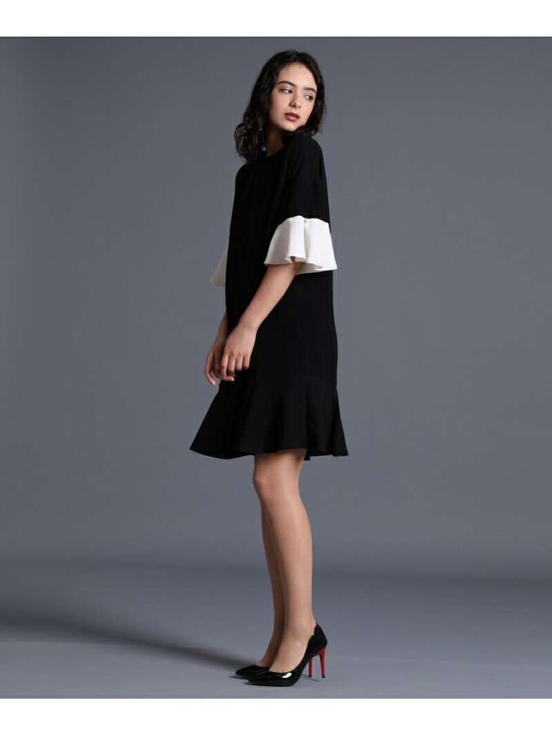 数々の賞を受賞 ワンピース エフデ Ef De Cassetto フレアスリーブドレス Le Maglie Fashion M Rakuten ワンピース ピンク 送料無料 ブラック 半袖ワンピース Fah Co Bw