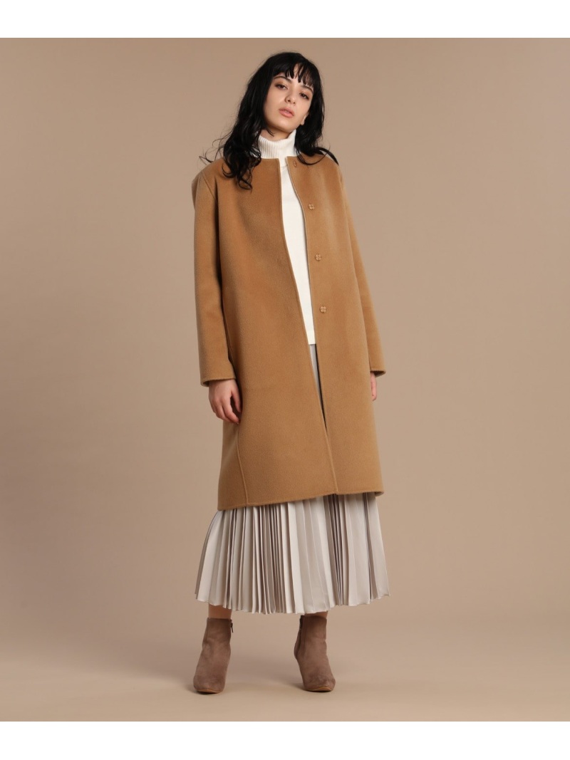 Ined International カシミヤノーカラーコート Ined イネド コート ジャケット ロングコート ネイビー ブラウン 送料無料 Rakuten Fashion Islandfavours Com