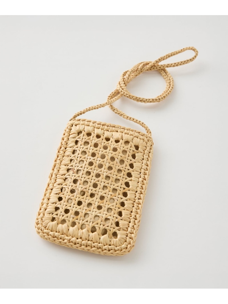 【SALE／40%OFF】《FAVORITE》ラフィアフォーンバッグ《CATERINA BERTINI》 INED イネド スマホグッズ・オーディオ設備 スマホ・経口避妊薬・マイコン入れもの/覆いかぶせる 黒いこと ベージュ【RBA_E】【貨物輸送無料】[ Fashion]
