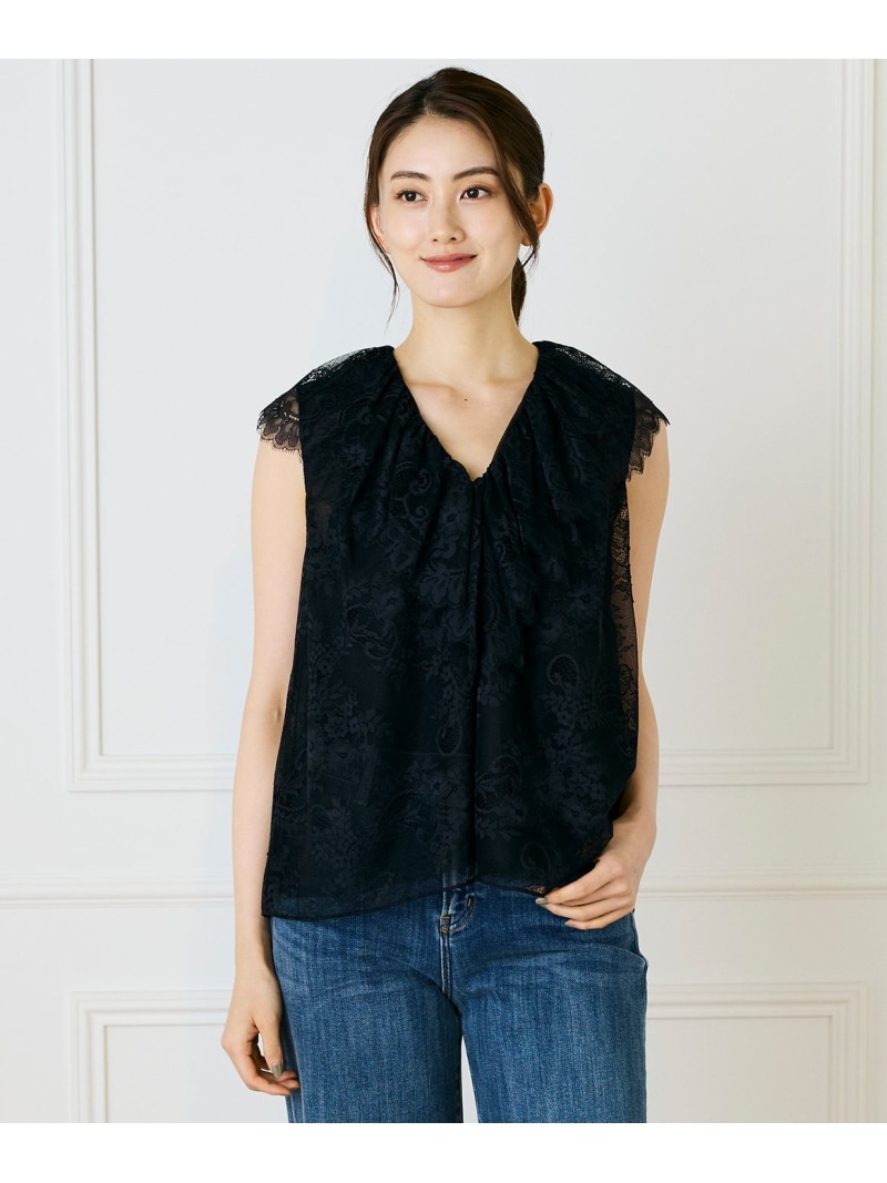 【SALE／55%OFF】レースベスト INED イネド トップス シャツ・ブラウス ブラック ホワイト【RBA_E】【送料無料】[ Fashion]｜INED／イネド