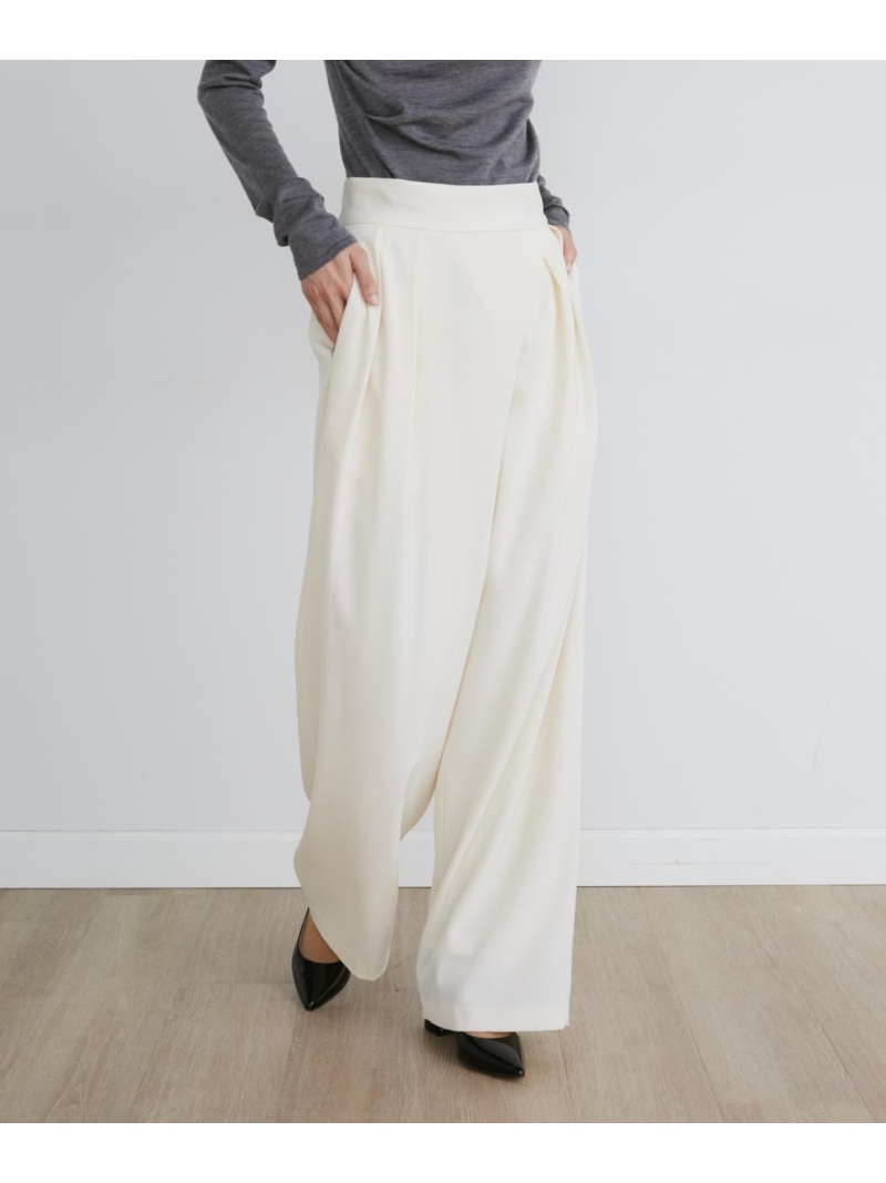 【SALE／40%OFF】ラップパンツ《la veille by SUPERIOR CLOSET》 INED イネド パンツ スラックス・ドレスパンツ ホワイト ブラック【RBA_E】【送料無料】[ Fashion]