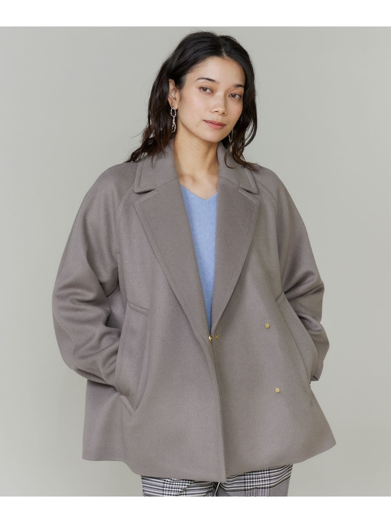 【SALE／35%OFF】Pコート INED イネド ジャケット・アウター ピーコート グレー ブラック【RBA_E】【送料無料】[ Fashion]