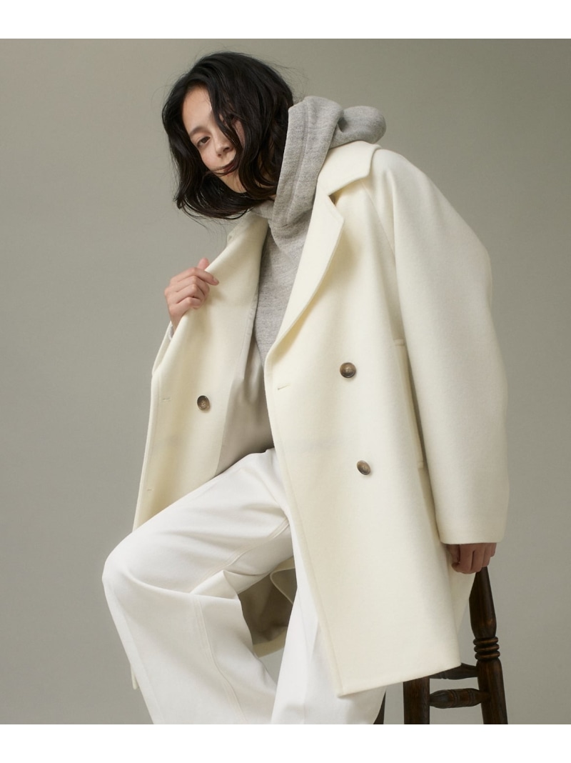 【SALE／10%OFF】スペリオルメルトンP厚地の外套 I.T.\u0027S. international イッツインターナショナル ジャケット・アウター ピーコート 黒いこと 白いこと 薄墨色【RBA_E】【貨物輸送無料】[ Fashion]