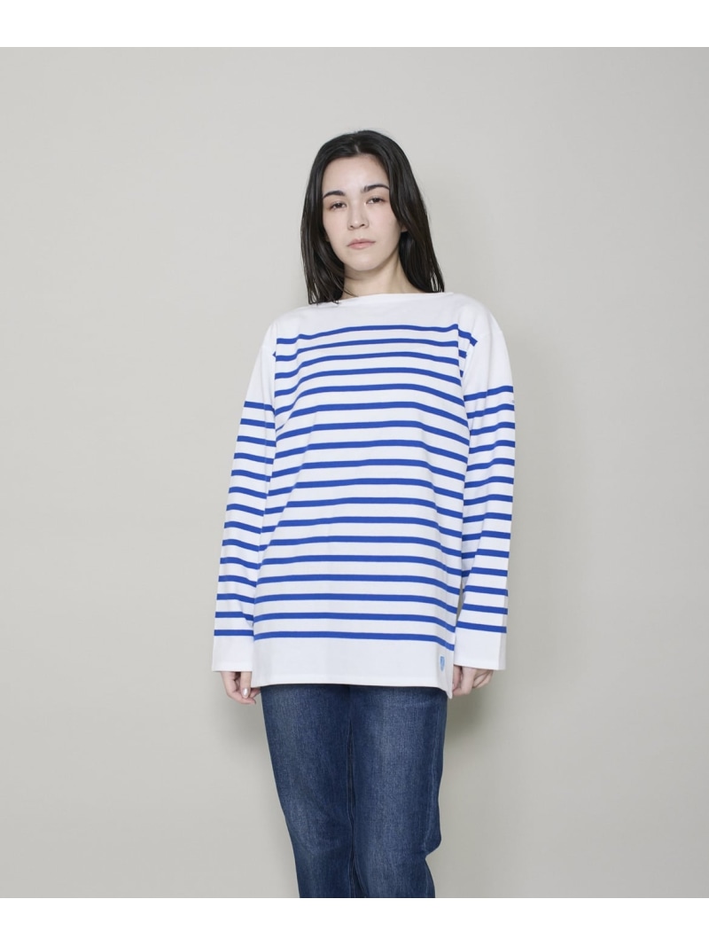 バスクシャツ《ORCIVAL》 INED イネド トップス カットソー・Tシャツ ブルー グレー【送料無料】[ Fashion]